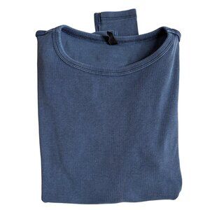 Pigalle Quinn Ribbed Long Sleeve Shirt (Blue) - Size Medium